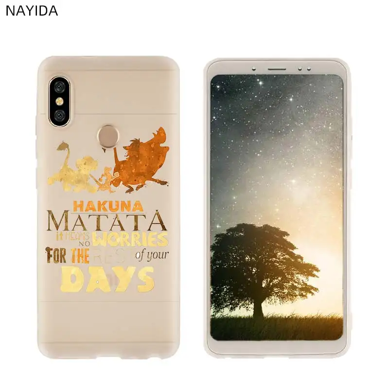 Мягкий чехол для телефона Xiao mi 9 8 mi A1 A2 A3 lite F1 6 5X se для Red mi Note 8 7 6 5 Hakuna Matata Lion King - Color: 3D printing 08