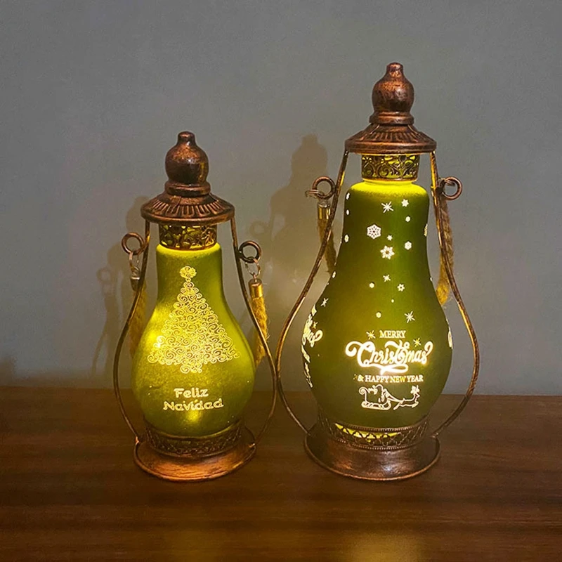 

Christmas Oil Lamp LED Luminous Portable Lantern Camping Light Festival Decor 19QB
