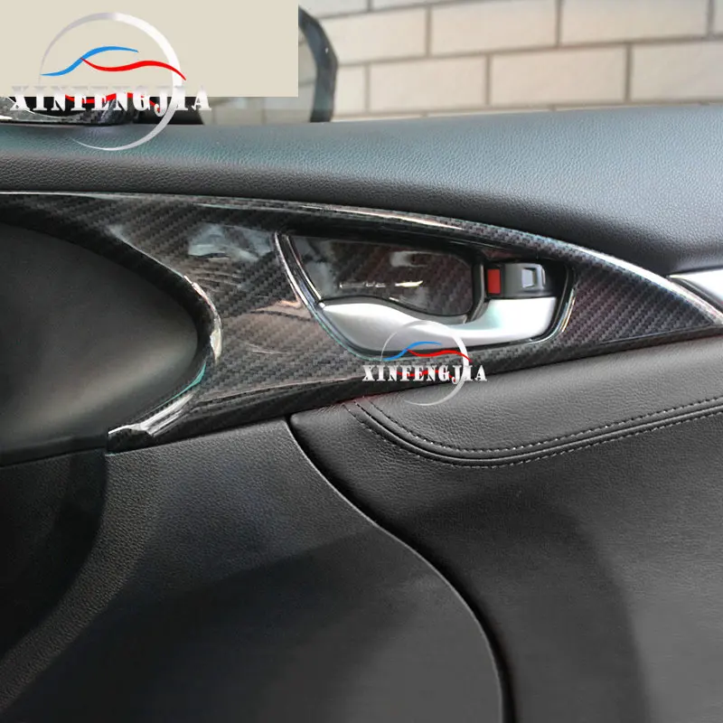 Дверная ручка из углеродного волокна для Honda Civic 2016-2019 декоративные наклейки