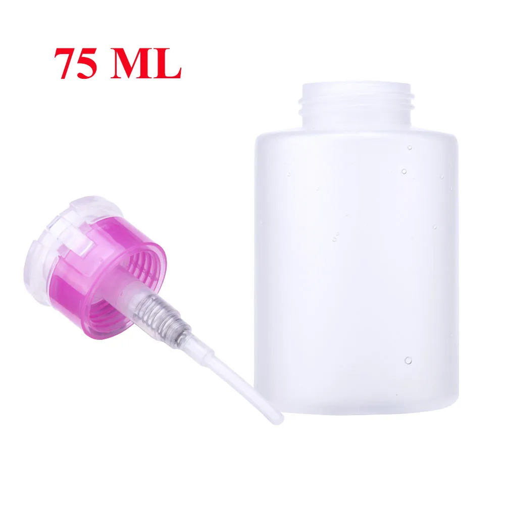 75ml Pink Bottle 120 мл пустой для УФ геля лак для ногтей чистая бутылочка с ацетоном Высокое качество Пустой насос дозатор средство для снятия лака Бутылка для удаления - Цвет: 75ml Pink Bottle