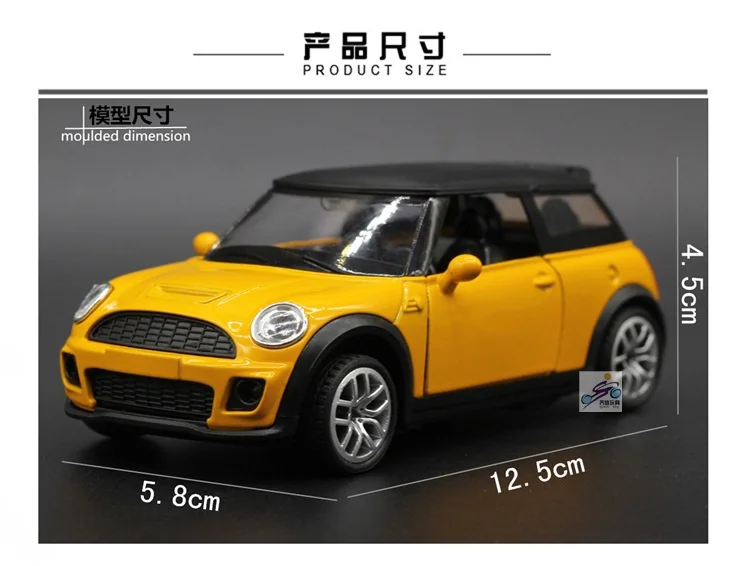 1/32 MINI COOPER Литой Сплав литой автомобиль вытяните назад игрушки со звуком и