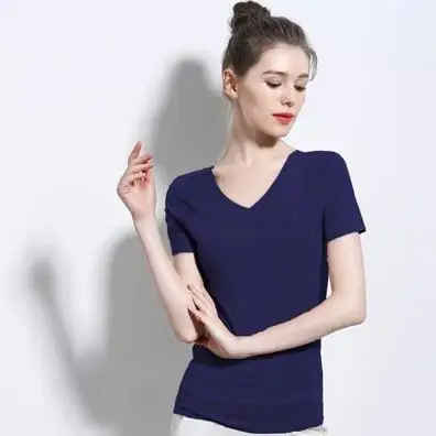 

Women's Casual Loose Short Sleeve V-neck Top T-shirt Blouse