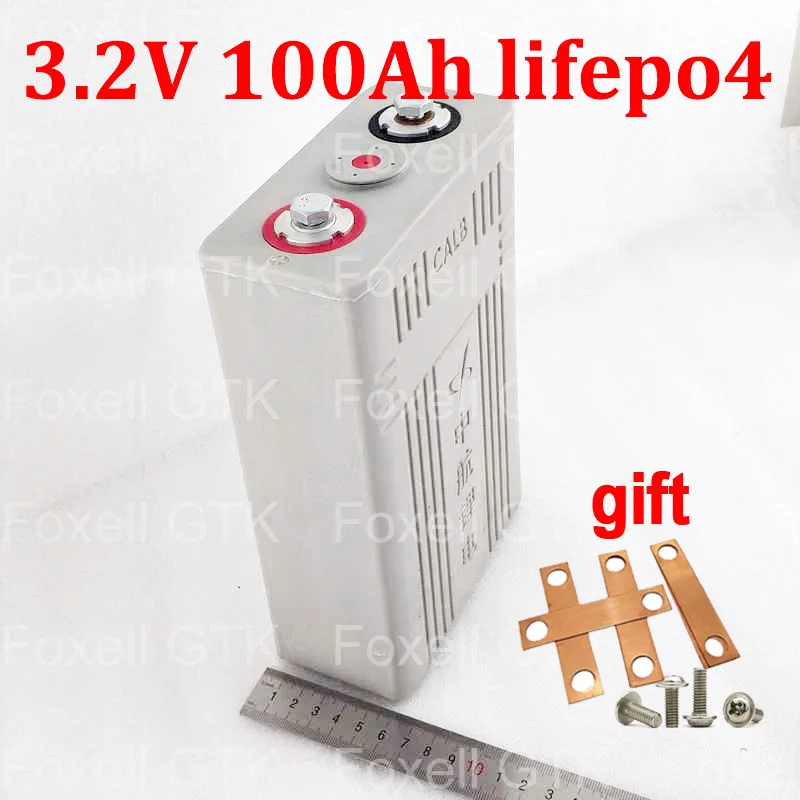 Аккумуляторная батарея lifepo4 4 шт. 3 2 в 100 А заряжаемая для самостоятельного