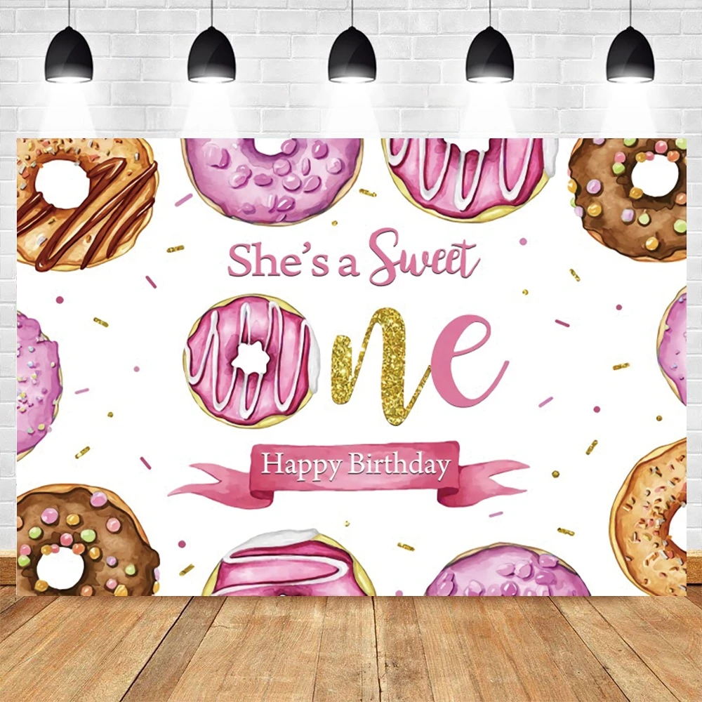 

Фон для фотосъемки с изображением пончиков милого человека, декор для вечеринки в честь Дня рождения ребенка, фон для фотосъемки, фотостуди...