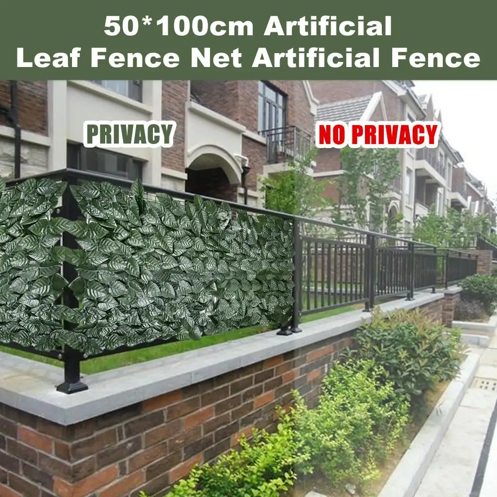 0.5*1m Artificial Privacy Panels Topiary Hedge Plant UV Protection Privacy Screen Garden Fence For Indoor Outdoor Backyard Home