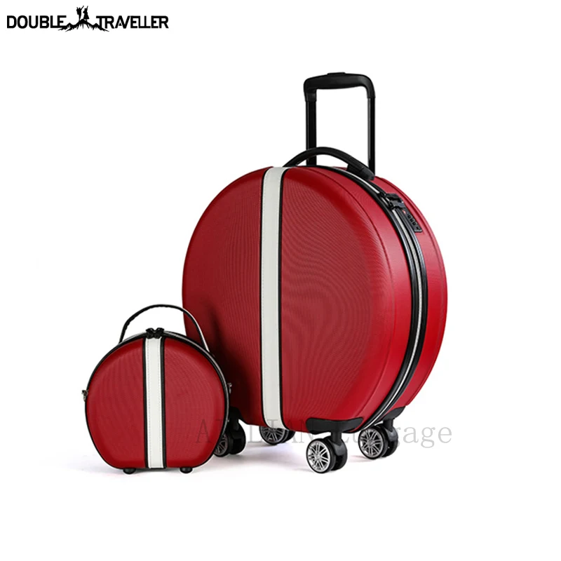 Travel suitcase spinner wheels rounded trolley luggage bag kids Cute carry on luggage 18 inch cabin rolling luggage set 2pcs set