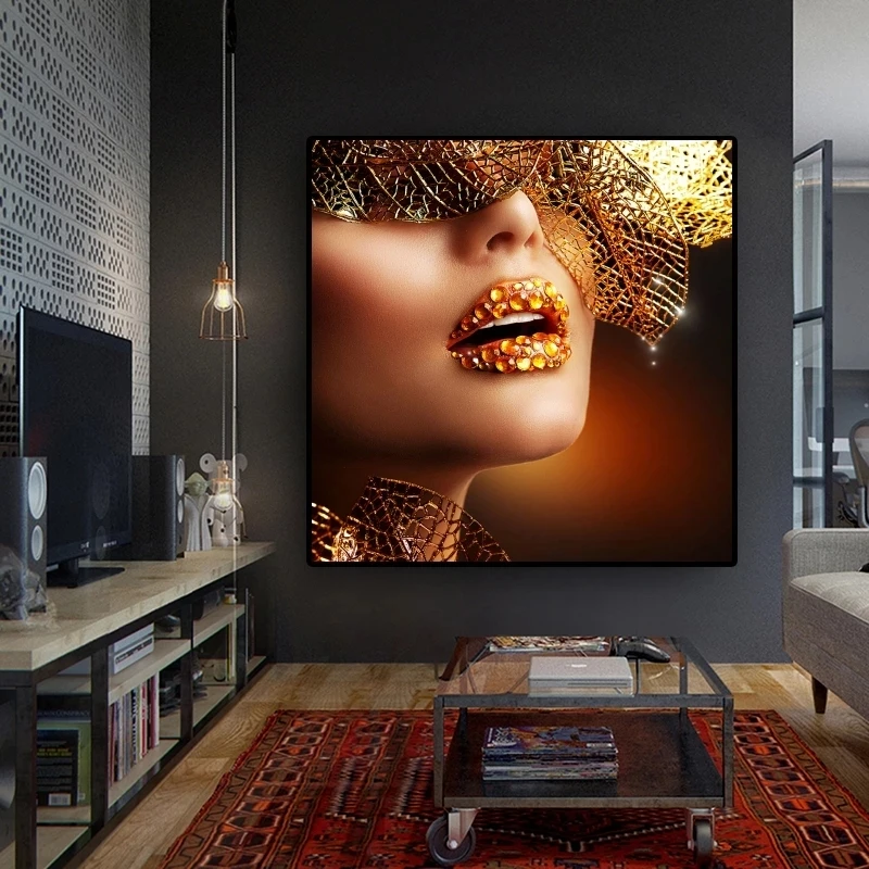 

DIY 5D Diamond Embroidery Abstract Golden Woman Diamond Painting full Cross Stitch Mosaic rhinestone Living room Home Decoration