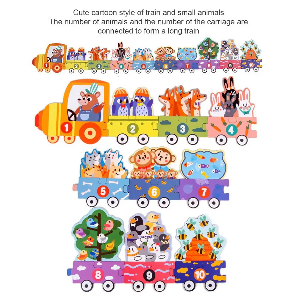 

Puzzle Games Number Puzzle for Kids Animal Train Traffic Jigsaw Puzzle Sorting and Matching Blocks Preschool Educational Toys
