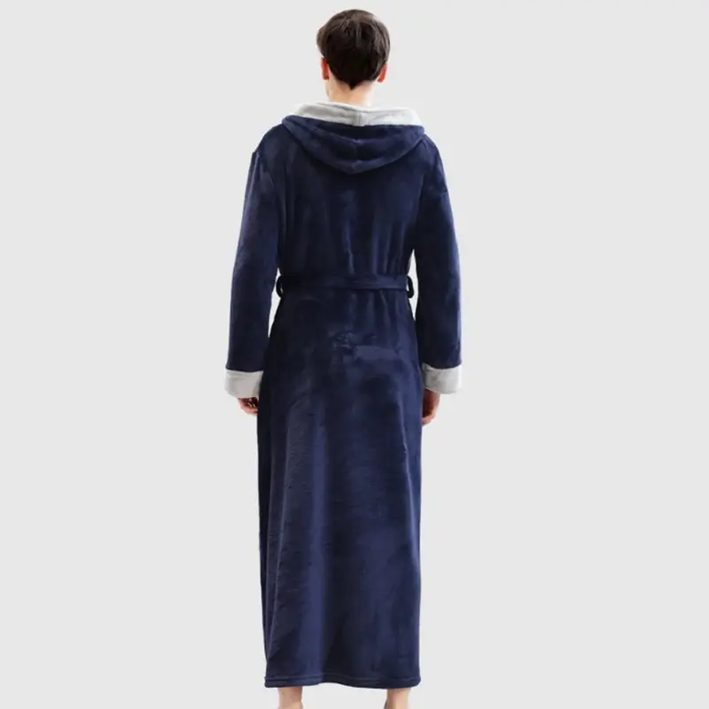 

Men Luxury Flannel Extra Long Bath Robe Winter Sexy Fleece Thick Warm Bathrobe Kimono Dressing Gown Bridesmaid Robes