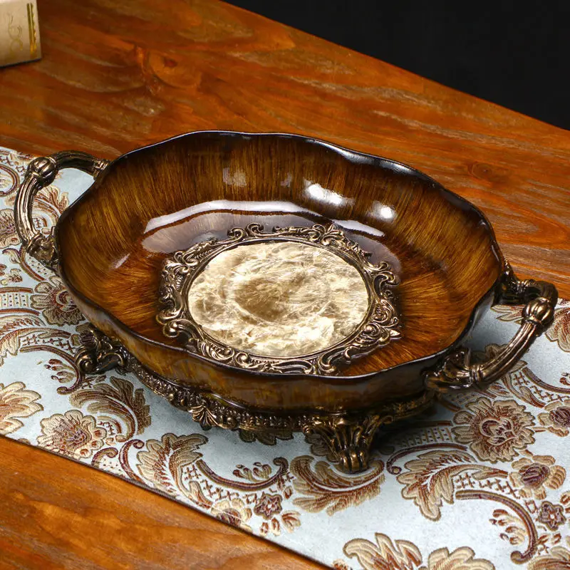 

European retro fruit plate living room coffee table decorations creative home dried fruit plate ornaments