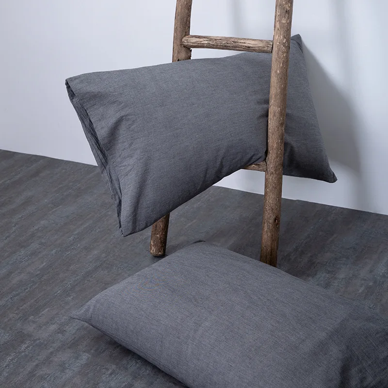 2 шт./компл. сплошной цвет подушка из хлопка с эффектом памяти Крышка для кровать