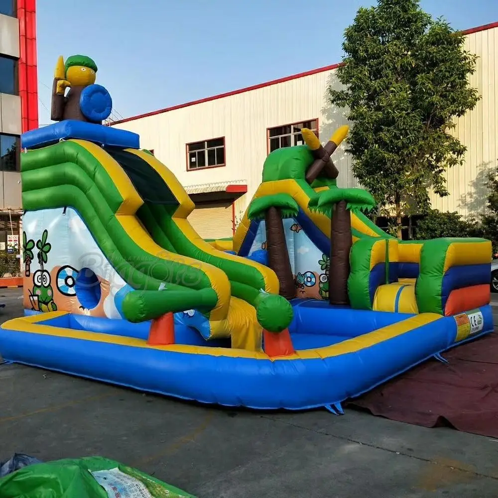 

Water Park Castle Slide Inflatable Slide Pool Bounce House Combo