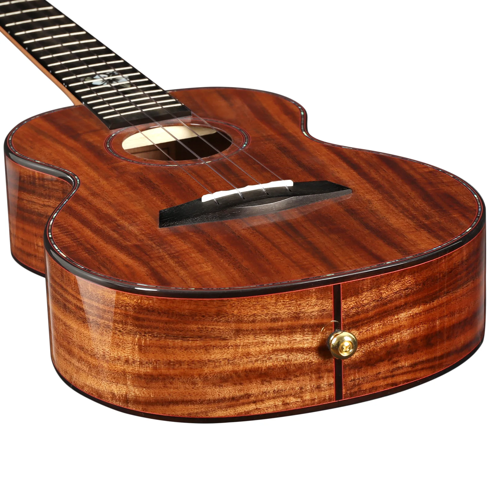Enya Concert Tenor Ukulele All Solid Acacia Gloss Hawaii Mini Guitar for Professional Player with Pickup, Premium Gig Bag, Strap images - 6
