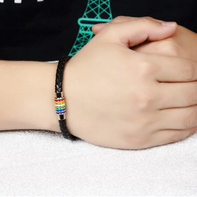 Для женщин мужчин Gay Pride Радуга Красочные ЛГБТ талисманы браслет подарок Прямая