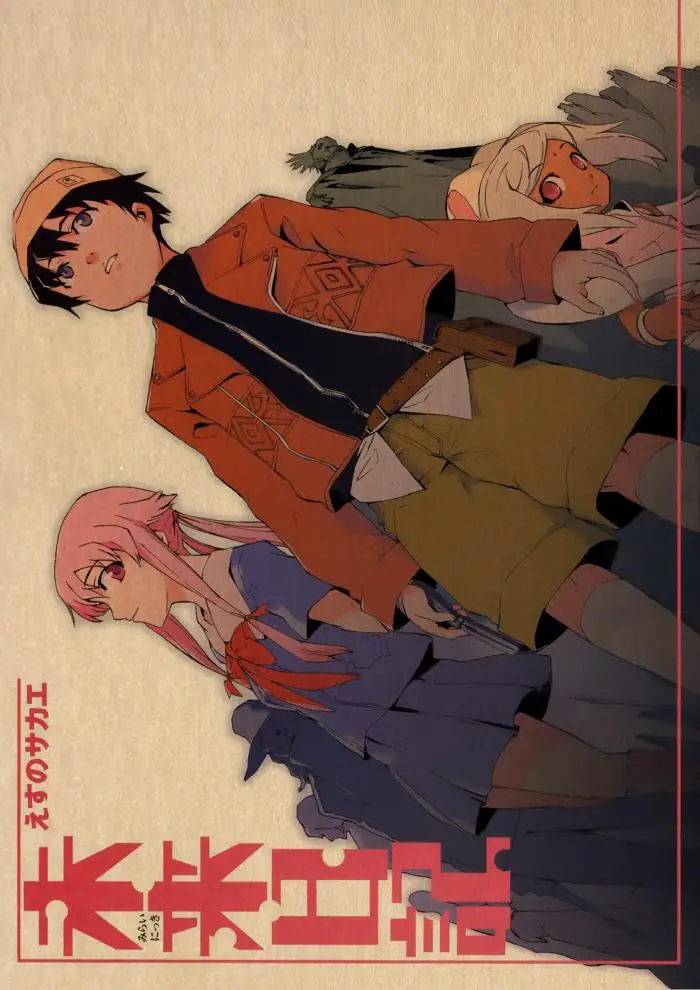 Плакат в стиле ретро дневник будущего аниме плакаты настенный плакат Картина на