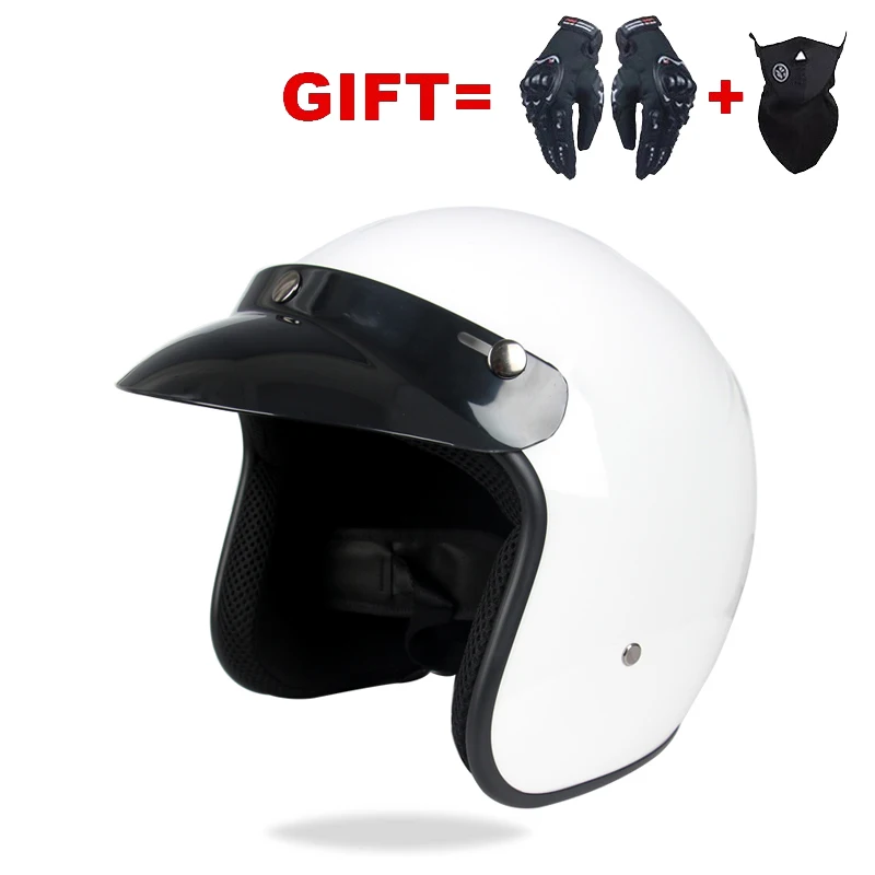 

Мотоциклетный шлем чоппер с открытым лицом винтажные Ретро мопеды Vespa Casco Scooter Jet Pilot мотоциклетный шлем для мужчин и женщин