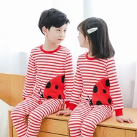 tuonxye boys girls striped pajamas set children ladybugs cotton kids long sleeves pijama baby sleepwear clothing nightwear