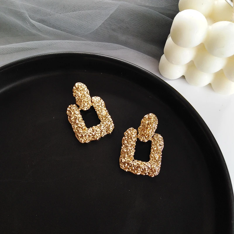 

Fashion Retro Statement Stud Earring Geometric Large Earrings for Women Hanging Dangle Earrings New Trendy 2021 Female Jewelry