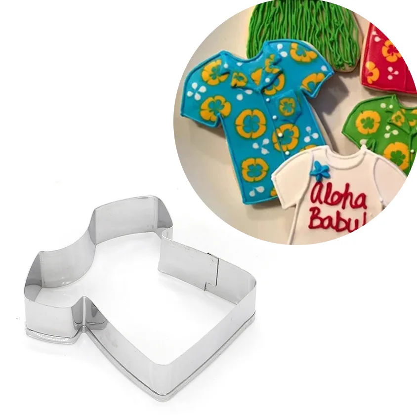 

2Pcs Stainless Steel T-shirt Children's Clothes Biscuit Sugar Turning Modeling Tool Cutting Mold DIY Making Accessories Tools