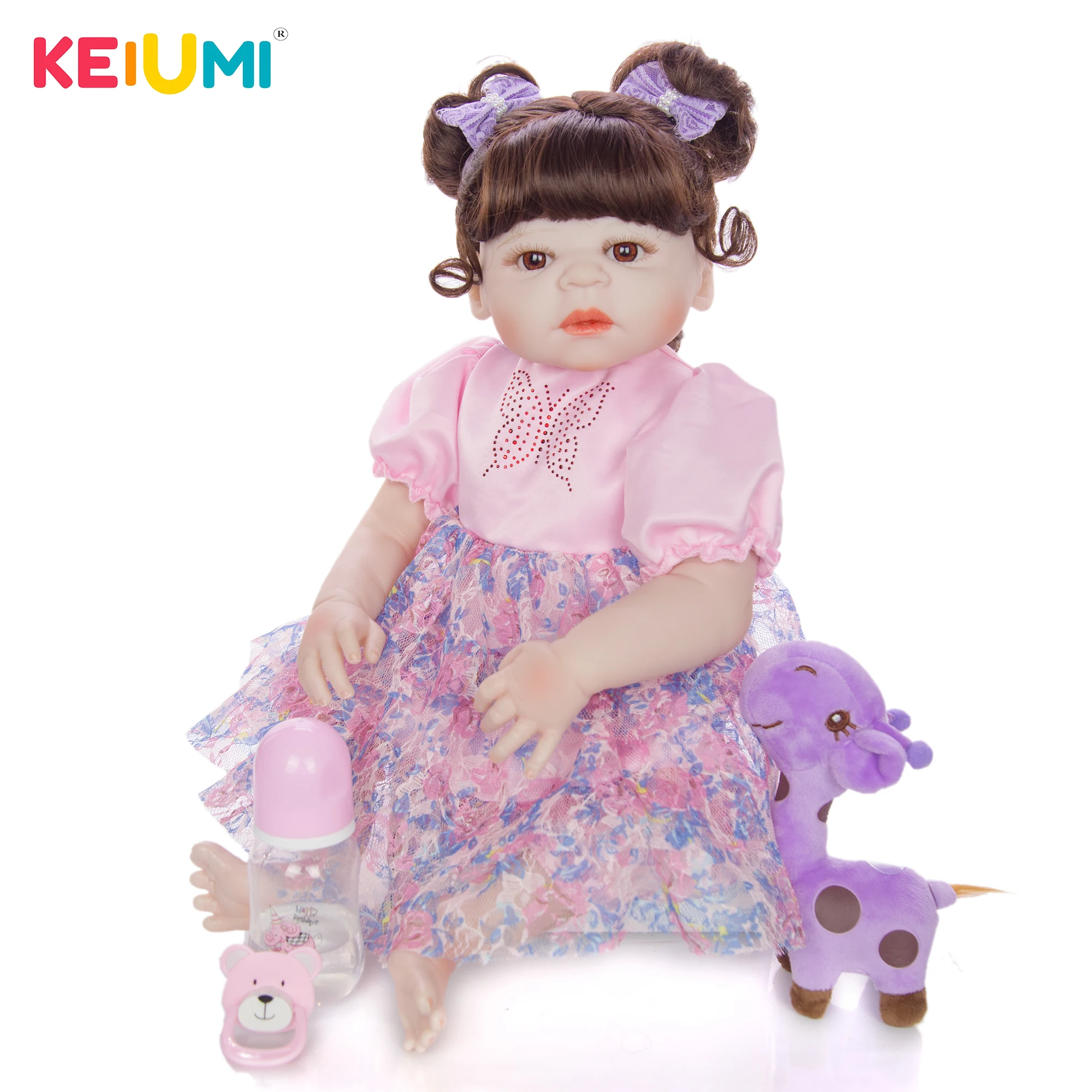 KEIUMI фантазия Принцесса Кукла Reborn игрушка 23 дюймов Полностью винил тело Baby куклы