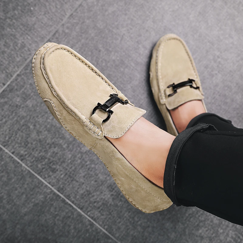 

Classic Men Loafer Shoe Luxury Brand Men Shoes Rubber Bottom Driving Moccasins Mens Black Flats Shoes Mens Handmade Man Shoe
