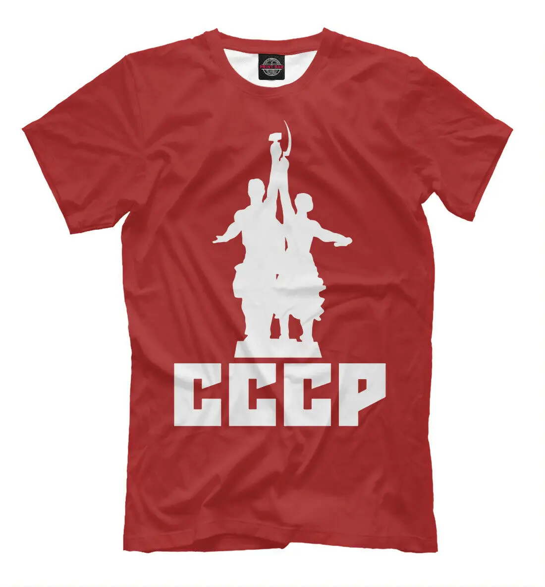 

СССР Men New T-shirt USSR Russia Soviet Union Worker and Collective Farmer Shirts Red Size S-3XL