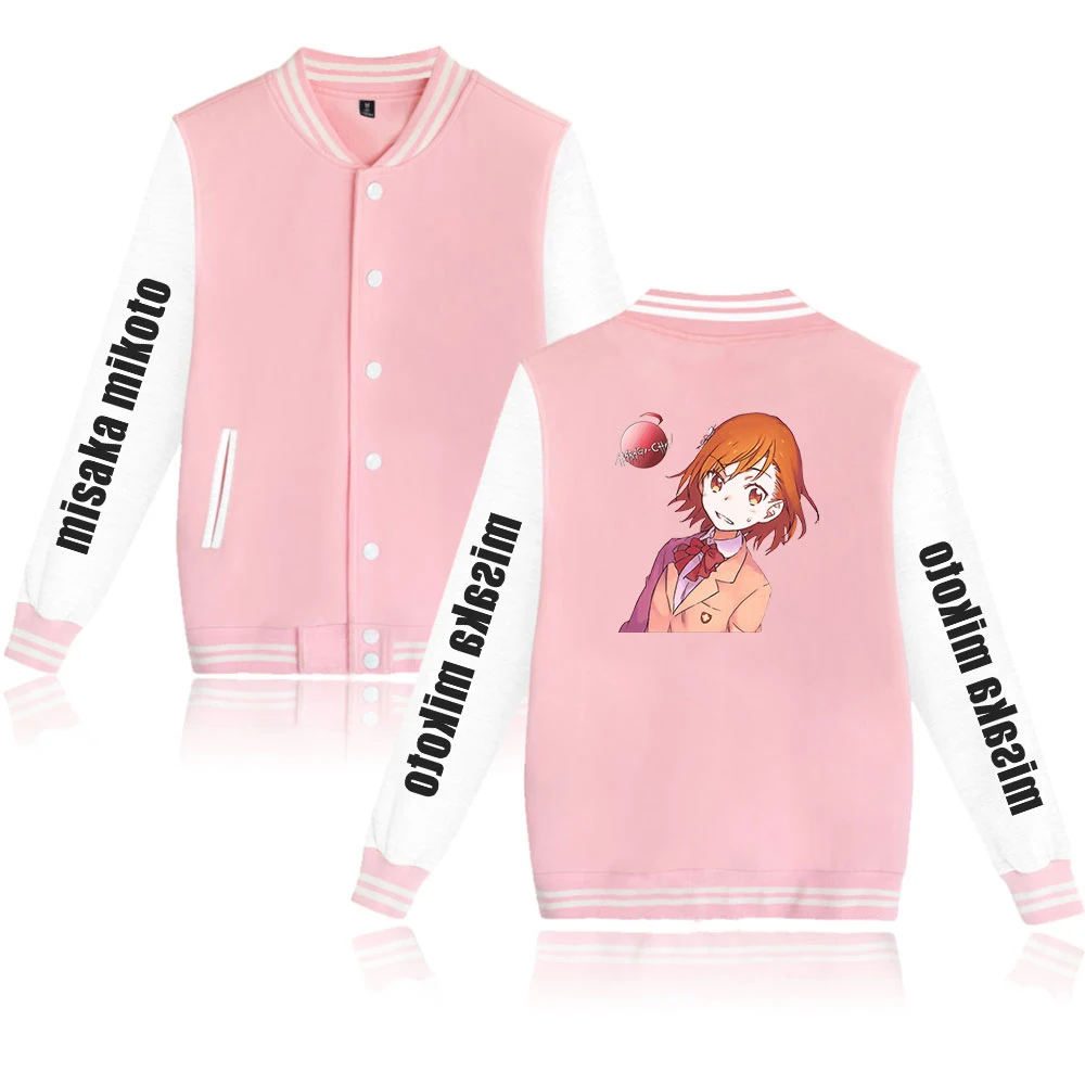 

WAWNI Misaka Mikoto Baseball Jacket Polyester Plus Cotton Unisex Trendy Hip Hop Baseball Fashion Print Jacket Cosplay Tops New