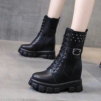 british style womens boots mid locomotive boots autumn and winter 2021 new heavy soled boots net red inside