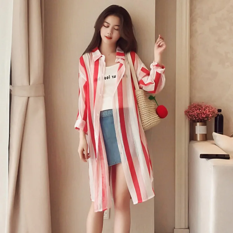 Новая длинная блуза тонкая Солнцезащитная накидка повседневные свободные