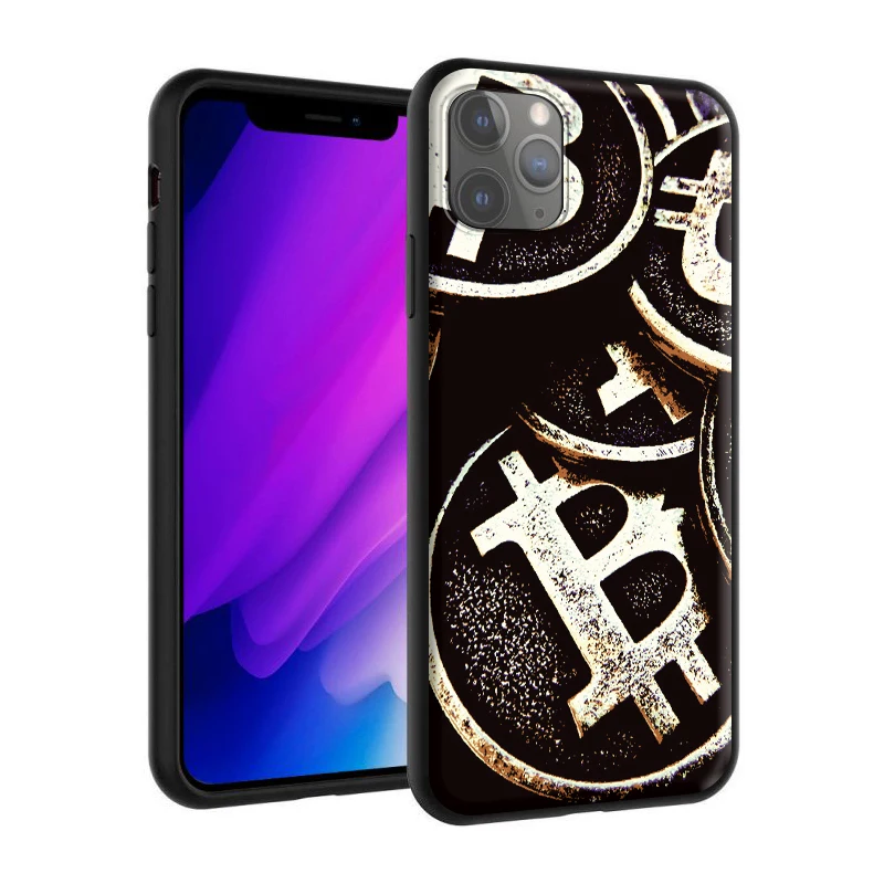 BTC Биткоин силиконовый чехол для Apple iPhone 12 11 Pro XS X XR Max 8 7 6S 6 Plus SE 5S|Бамперы| |