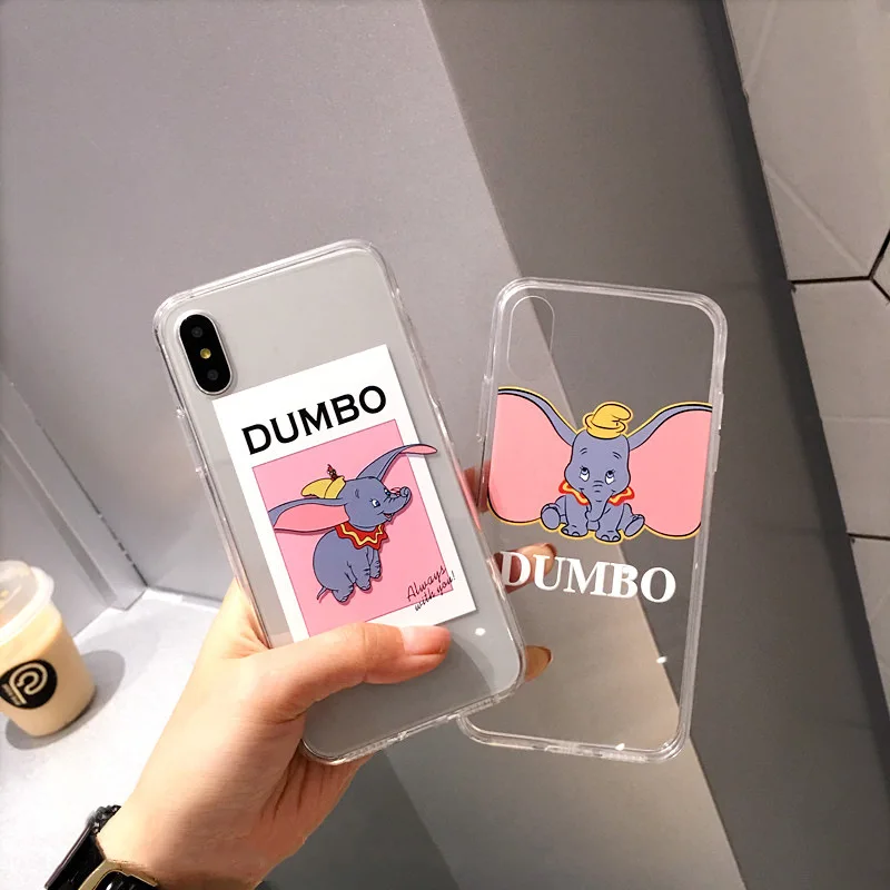 Милый розовый чехол для телефона С Рисунком Слона из мультфильма девочек iPhone 8 plus