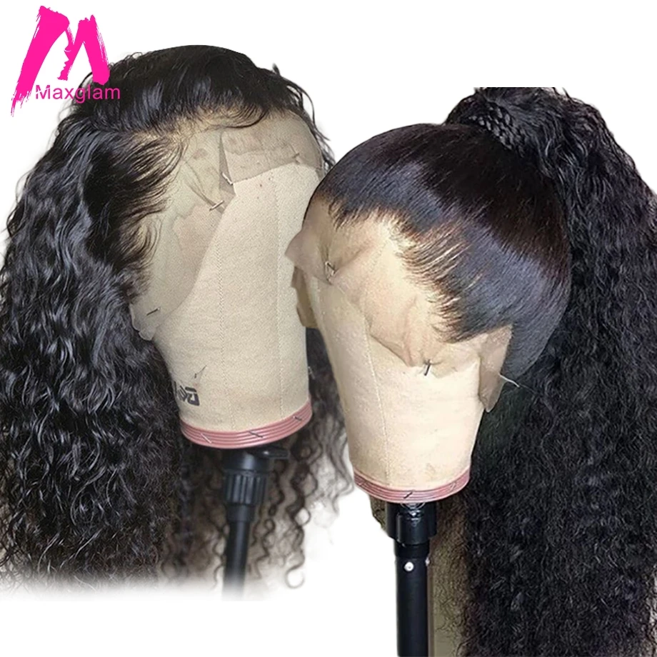 360 синтетический фронтальный парик из человеческих волос предварительно