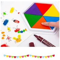 new funny 612 colors pad stamp diy finger painting craft cardmaking large round for kid education drawing toys childrengifts