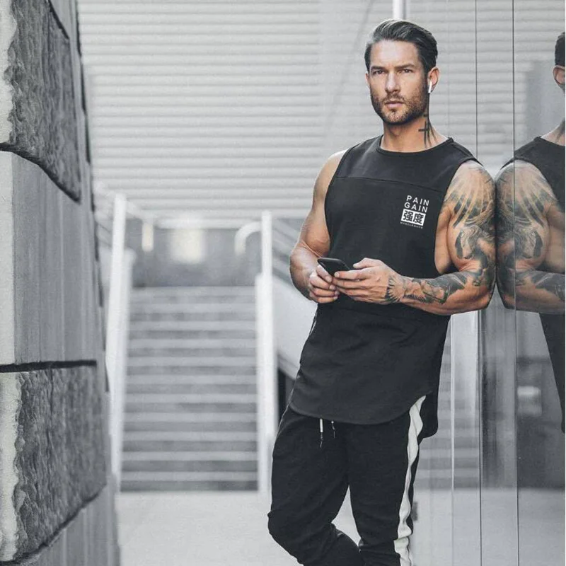 Фирменная сетчатая майка для тренировок мужская фитнеса одежда тренажерного