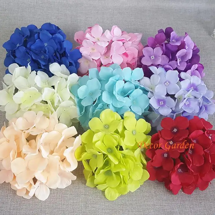 

15CM/5.9" Artificial Hydrangea Decorative Silk Flower Head For Wedding Wall ArchDIY Hair Flower Home Decoration accessory props