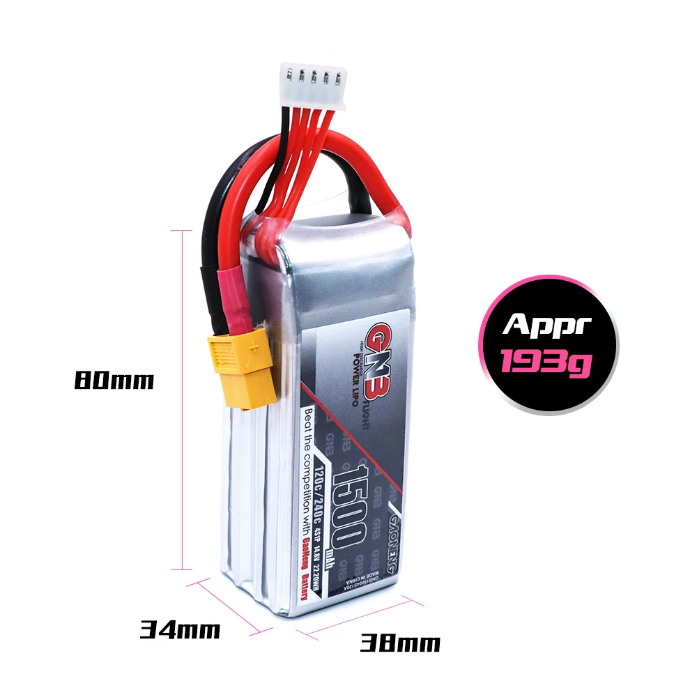 Высокочастотный RC автомобиль 110C 120c 130C Lipo аккумулятор Gaoneng GNB 14 8 в 1500 мАч модели