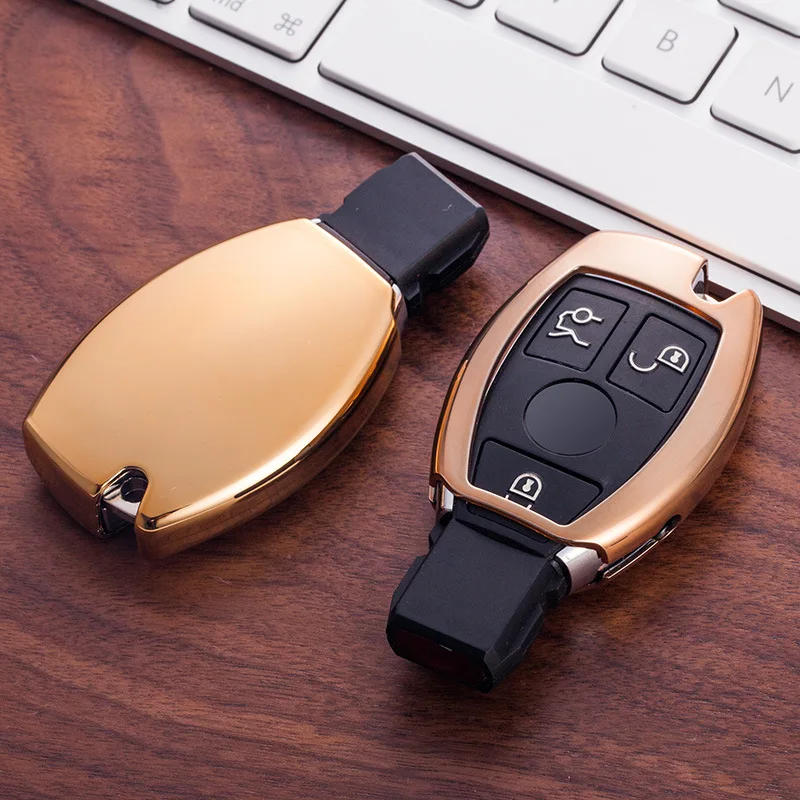 

TPU Car Key Case Cover For Mercedes Benz W203 W210 W211 W124 W202 W204 W212 W176 AMG Accessories Keychain Holder Keyring