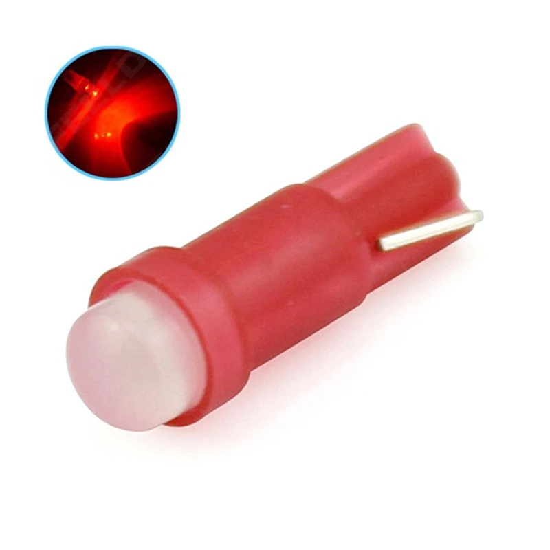 Красный 10 шт. авто светодиодный лампочка T5 1SMD автомобильный Cob инструмент, световой индикатор лампы автомобильные аксессуары интерьерный светильник капот пластиковый абажур - Цвет: Красный