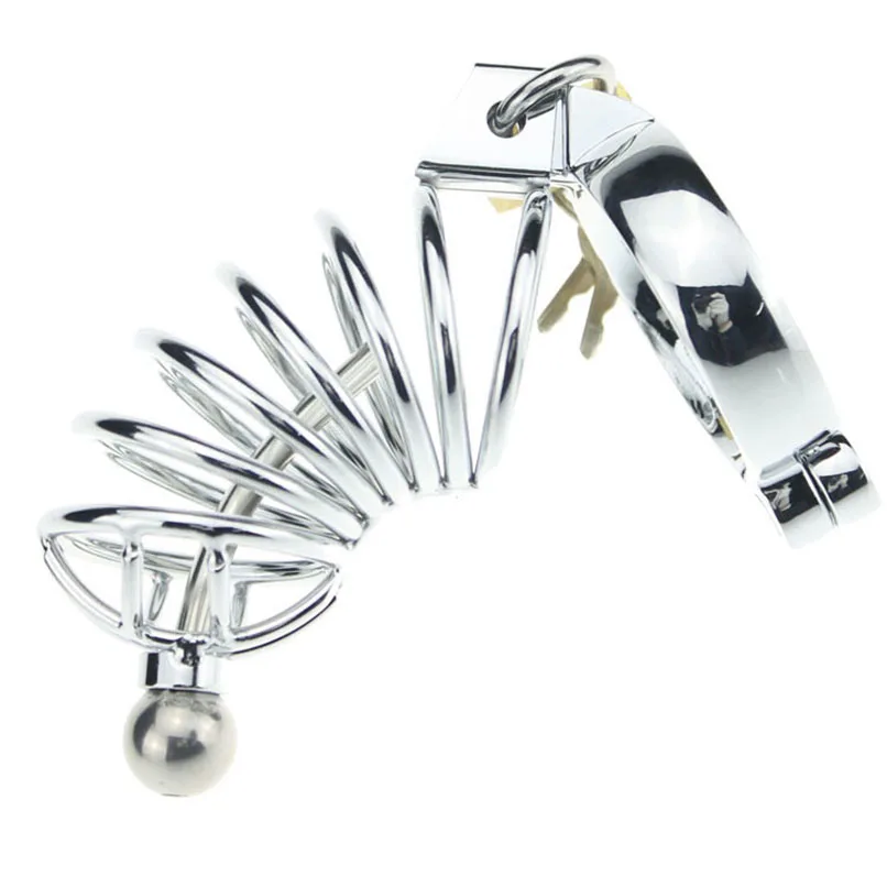 Мужские секс продукты из нержавеющей стали Пояс верности петух клетка со съемным