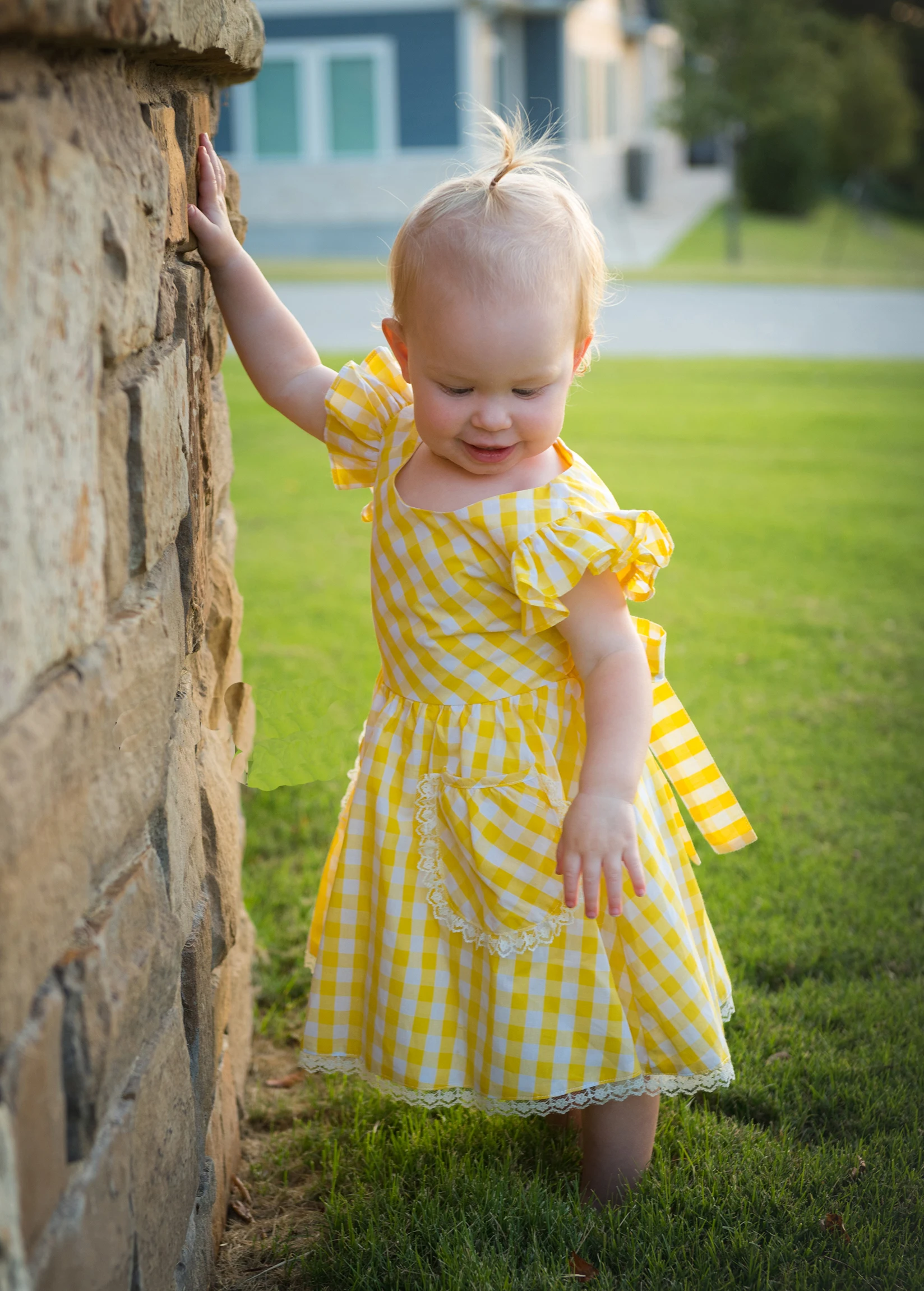 Flofallzique Sleeveless Plaid With Two Pockets Sweet Fashion Girls Dress For Outdoor Activities Casual Birthday Party 1-10Y | Детская