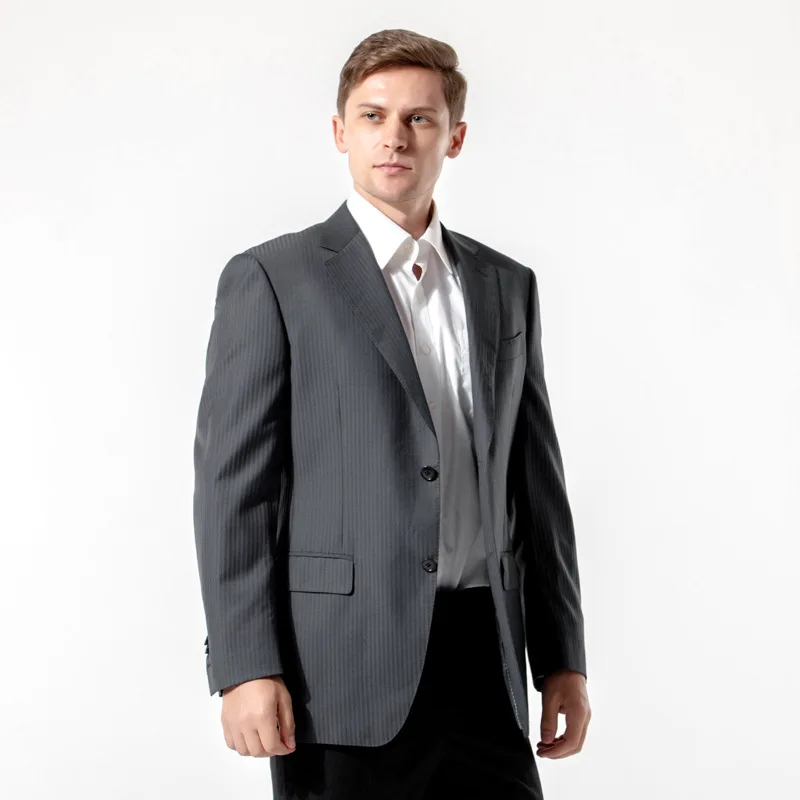

2021 Fashion Suit Men's Spring and Autumn Thickness Suit Wool Two Button Double Slit Business Suit