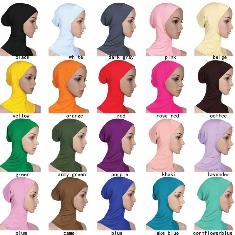 

10 мягкий мусульманский шарф, полное покрытие, внутренний женский хиджаб, шапка, исламский шарф, головной платок, шапка, мусульманская головн...