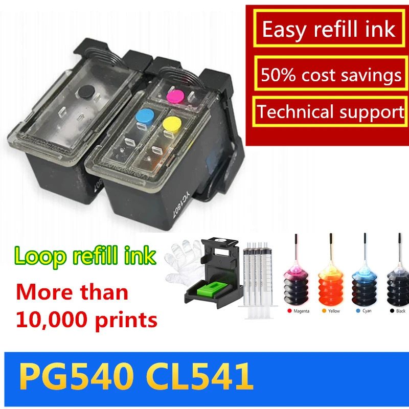 Перезаправляемый картридж 540XL 541XL сменный для Canon PG540 XL CL 541 XL применение для Canon Pixma MG4250 MX375 MX395 MX435 MX455