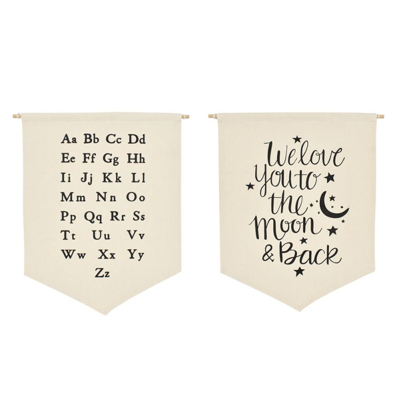 

Hanging Canvas Pennant Decor Picture Children's Room Kindergarten Painting Wall Banner Home Art Decoration Photography Props