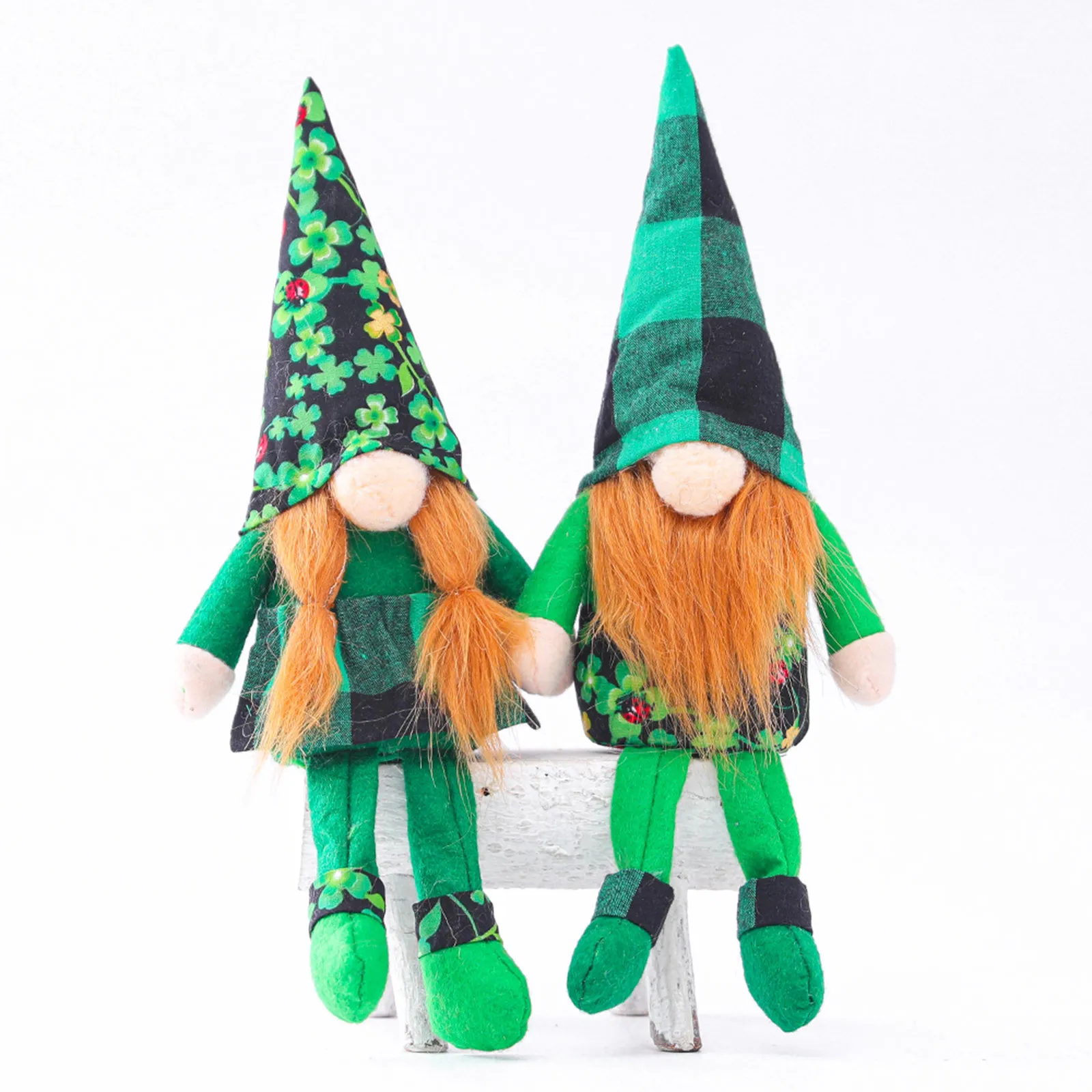 Зеленый карликовые Безликий куклы украшения ко Дню Святого Патрика Спальня