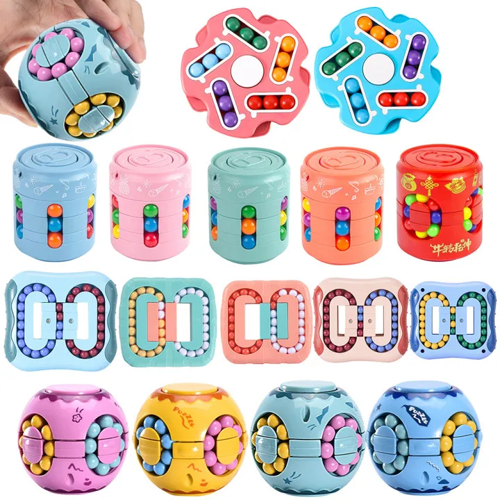 

Rotating Bean Little Cubes for kids Rotating Cube Kids Stress Relief Toy For Adults kids Plastic 5-7 12-15 years Mini Cube
