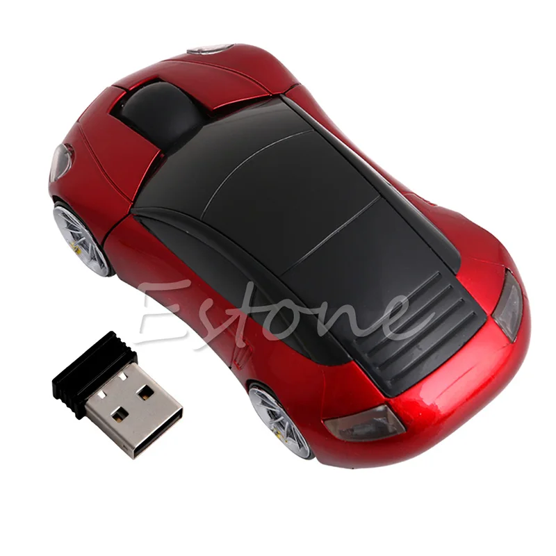 2 4G 1600DPI Мышь USB приемник беспроводной светодиодный светильник в форме автомобиля
