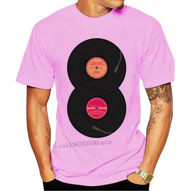 

Design Men's Classic Tshirt Infinite Vinyl Records 100% Cotton Boy Top T-shirts Hip Hop Rock DJ Techno Tops Tees Homme Cami