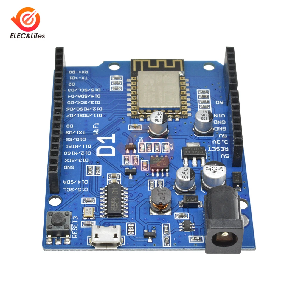 Беспроводная плата разработки для WeMos D1 esp8266 CH340 CH340G Wi-Fi Φ модуль OTA Arduino R3 Micro USB 3 В 5 |