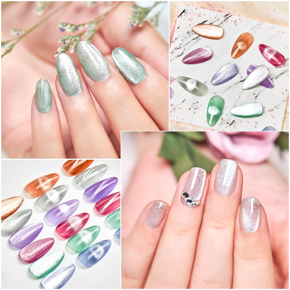 Гель лак MEET ACROSS Магнитный полуперманентный с эффектом кошачий глаз 8 мл|Гель для